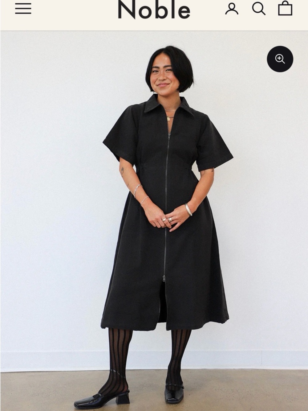 Noble Black Long Utility Dress
